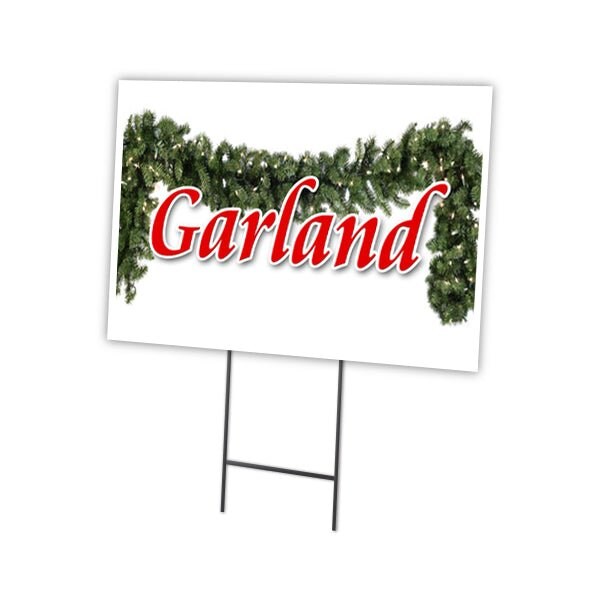 Signmission Garland Yard Sign & Stake outdoor plastic coroplast window, C-1216 Garland C-1216 Garland - main